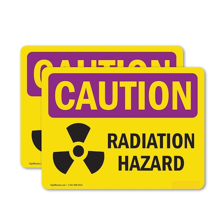 Signmission Radiation & Laser Sign, 5 in H x 7 in W, Vinyl Decal, Rectangle OS-2PACK-CR-D-57-L-10185